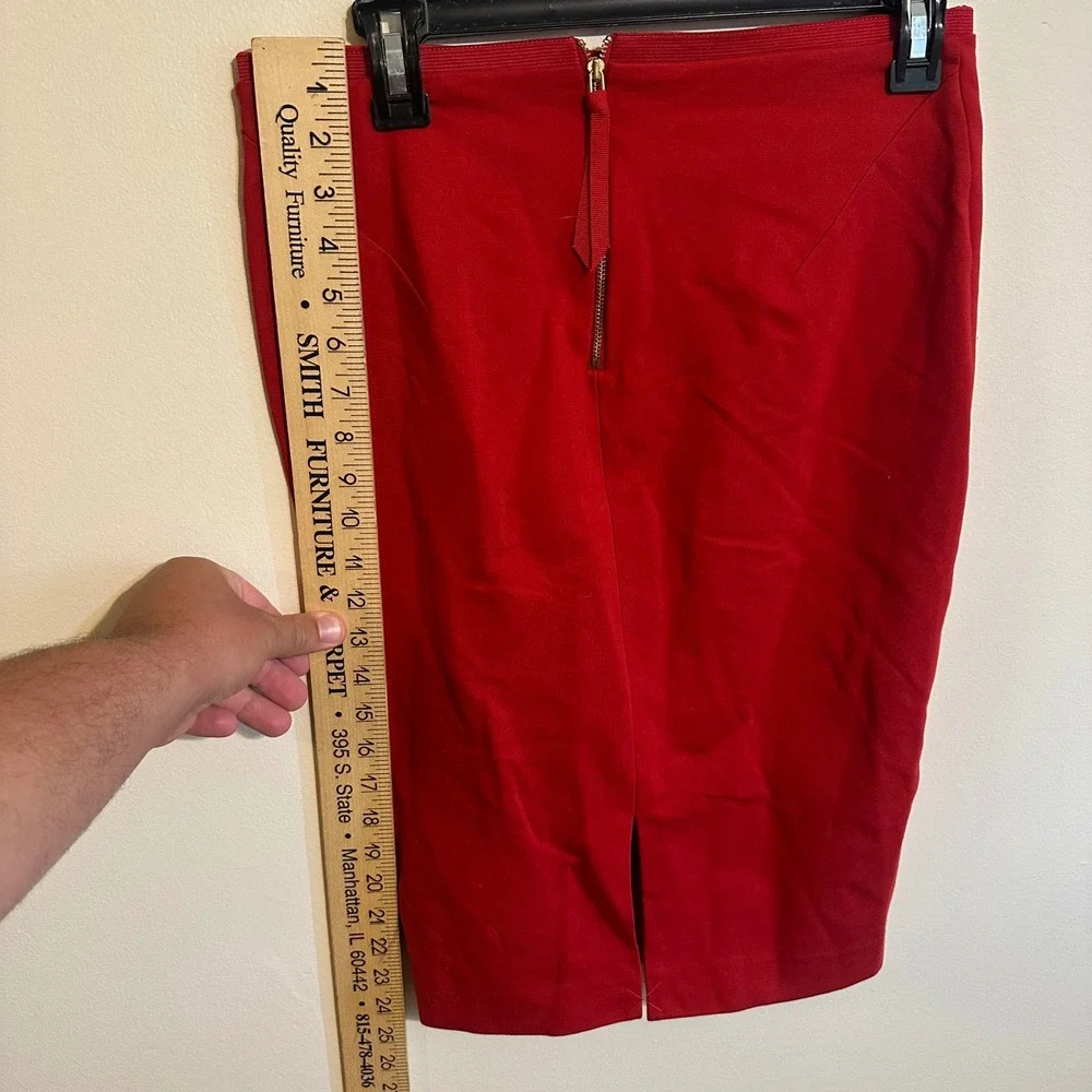 NWT Boden Pencil Skirt Womens 6R Red‎ Zip Back Vent Structured Office Outdoor